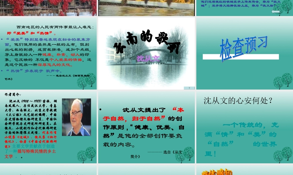 八年级语文上册 1(云南的歌会)课件 鲁教版五四制 课件