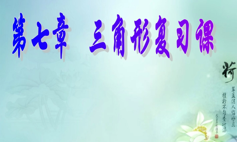 中学七年级数学下册 第七章(三角形)复习课件 新人教版 课件
