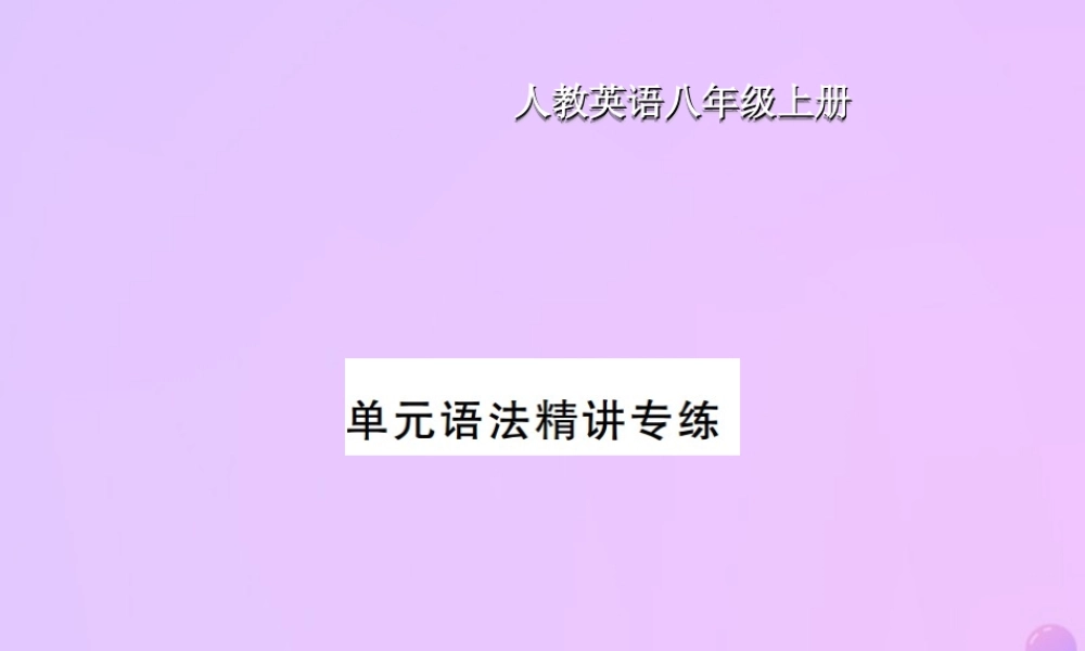 八年级英语上册 Unit 2 How often do you exercise语法精讲专练习题课件 (新版)人教新目标版 课件