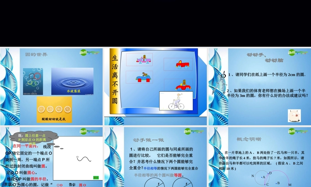 九年级数学上册 31圆第一课时课件 浙教版 课件