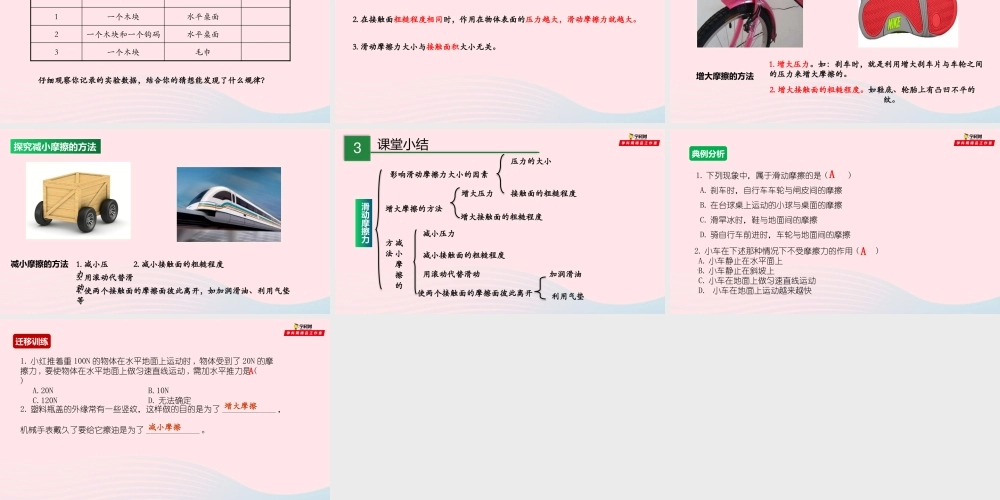 八年级物理全册 6.5 科学探究 滑动摩擦力课件 (新版)沪科版 课件