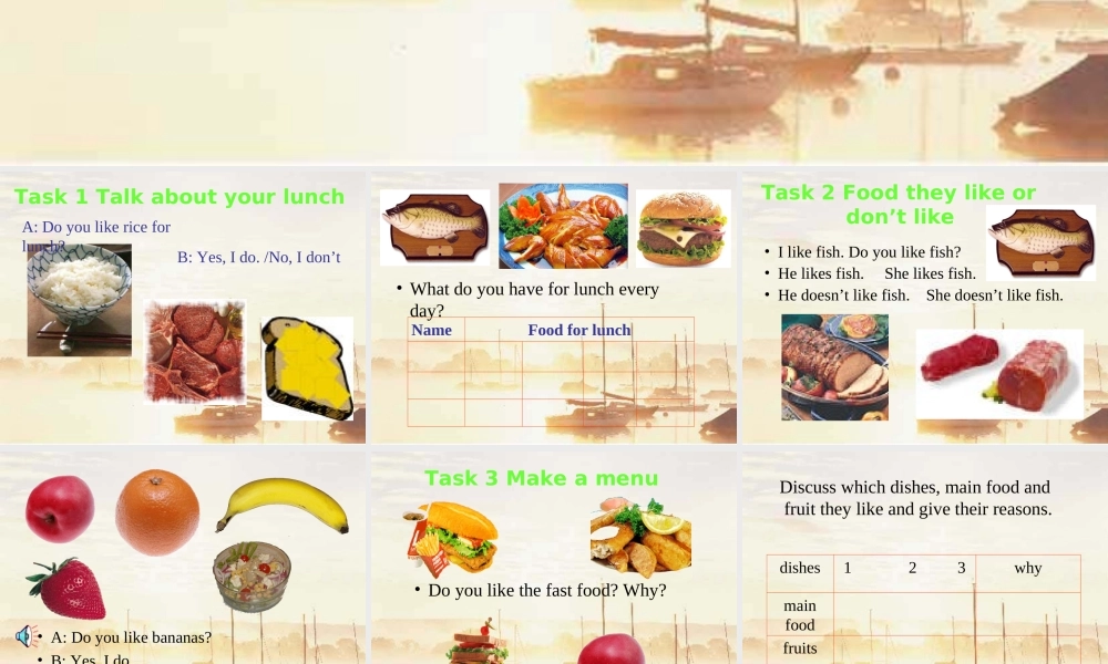 山东省新目标英语七年级(上)Unit6教学课件 新目标 课件