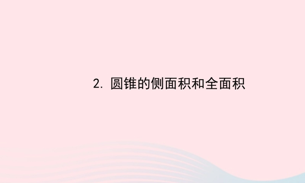 九年级数学下册 第28章圆283圆中的计算问题 2圆锥的侧面积和全面积习题课件 华东师大版 课件