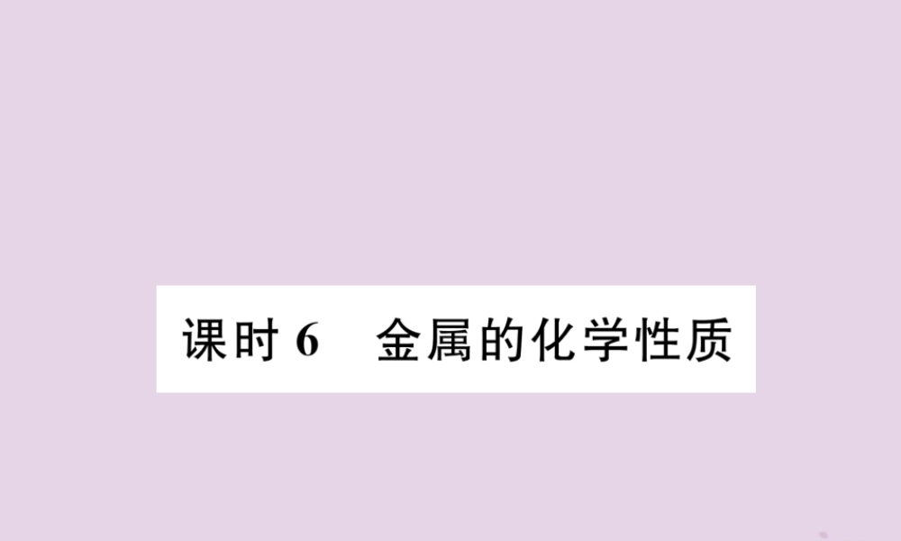 中考化学总复习 第1编 主题复习 模块1 身边的化学物质 课时6 金属的化学性质(精讲)课件