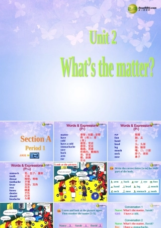 八年级英语上册(Unit 2 What's the matter Revision Section AP1)课件 人教新目标版 课件