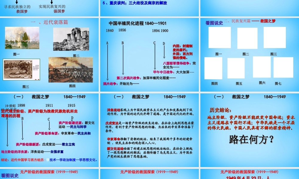 中考历史热点专题复习 伟大的中国梦课件