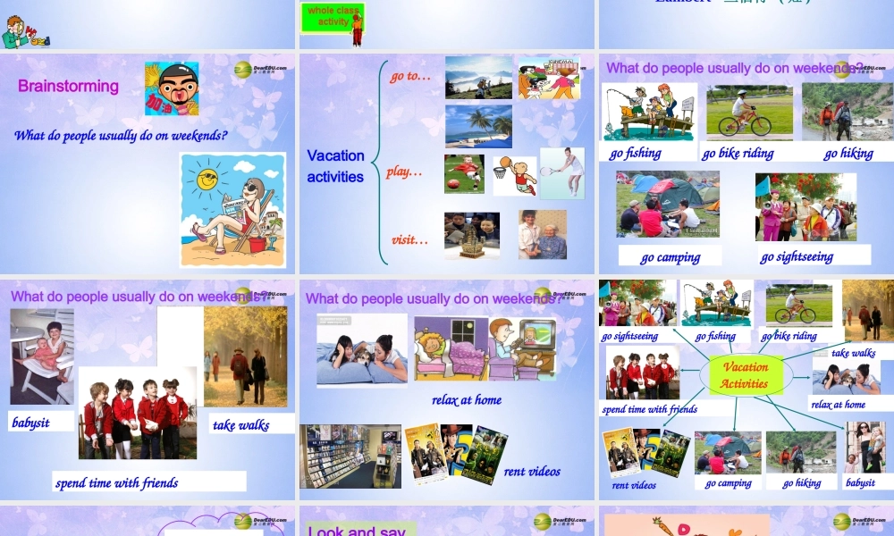 八年级英语上册(Unit 3 What are you doing for vacation Section A1) 人教新目标版 课件