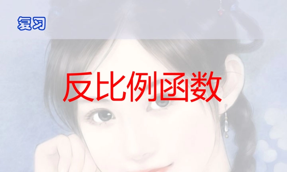 九年级数学复习反比例函数 浙教版 课件