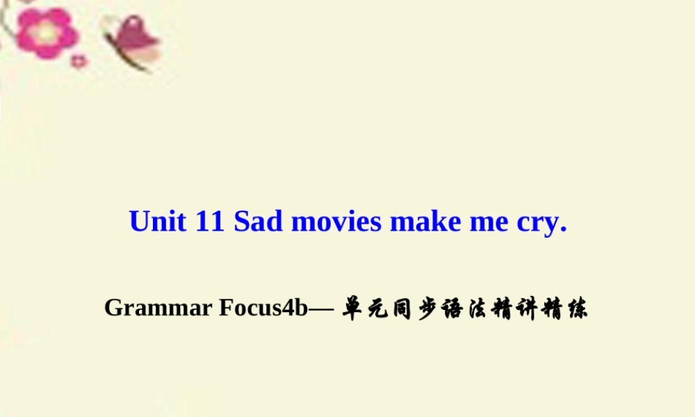 九年级英语全册 Unit 11 Sad movies make me cry Grammar Focus 4b单元同步语法精讲精练课件 (新版)人教新目标版 课件