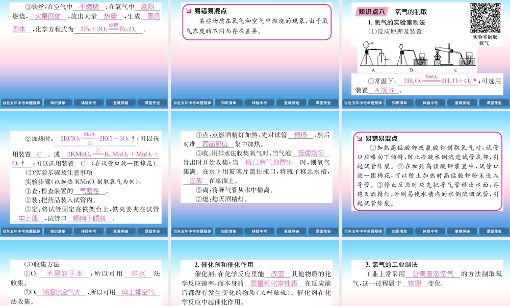 中考化学复习 第1编 教材知识梳理篇 第2单元 我们周围的空气(精讲)课件