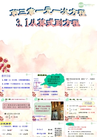 广东省珠海市七年级数学上册 从算式到方程课件 新人教版 课件