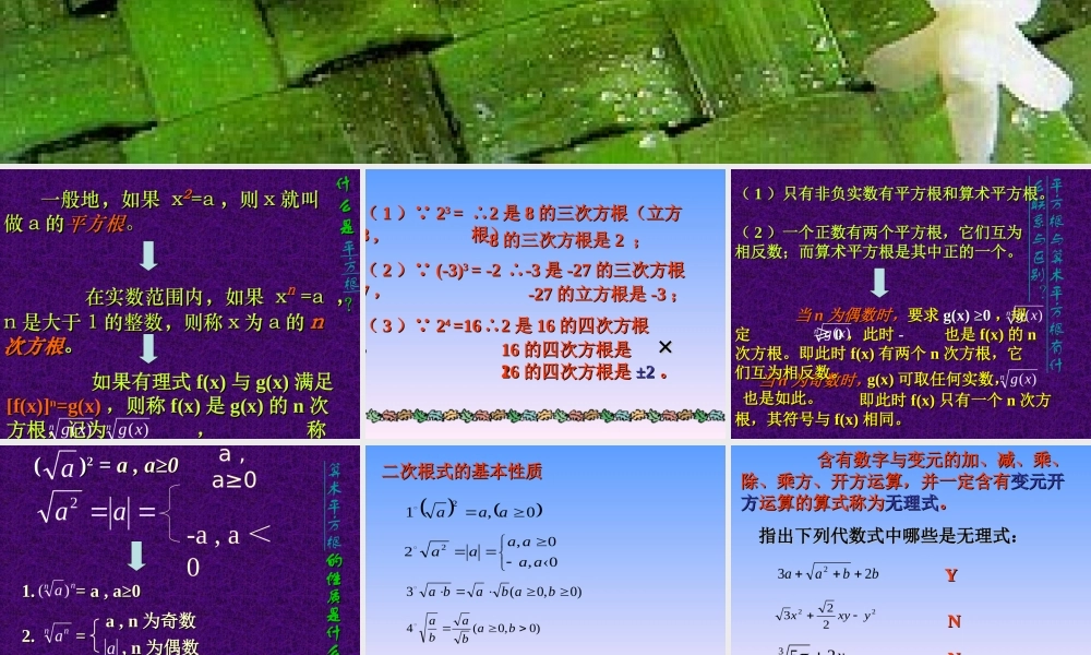 九年级数学下册 N次根式课件 沪科版 课件