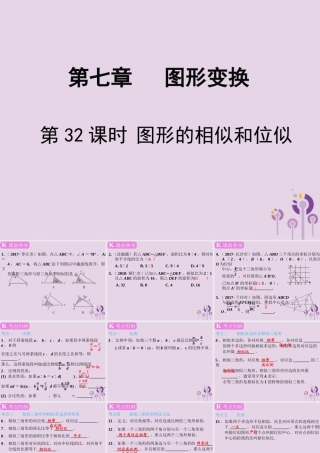 春中考数学复习 第7章 图形变换 第32课时 图形的相似和位似课件