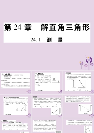 九年级数学上册 第24章 解直角三角形 241 测量习题课件 (新版)华东师大版 课件