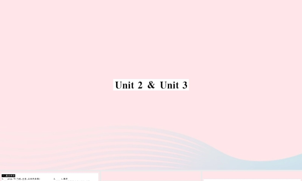 七年级英语上册 Module 9 People and places Unit 2 Unit 3(小册子)课件 (新版)外研版 课件