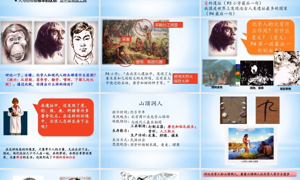 人教版历史七年级上册第一课《祖国境内的远古居民》课件