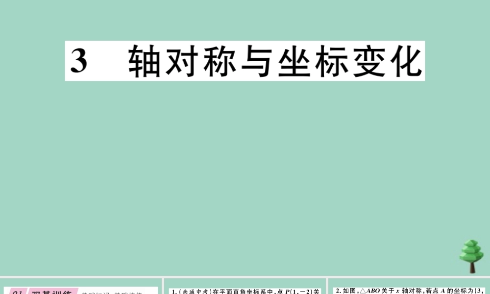 八年级数学上册 第三章(位置与坐标)3.3 轴对称与坐标变化作业课件 (新版)北师大版 课件