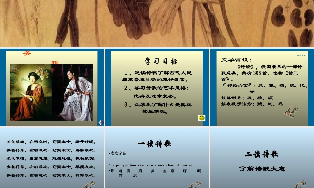 九年级语文下册 (关雎 )教学课件 人教新课标版 课件