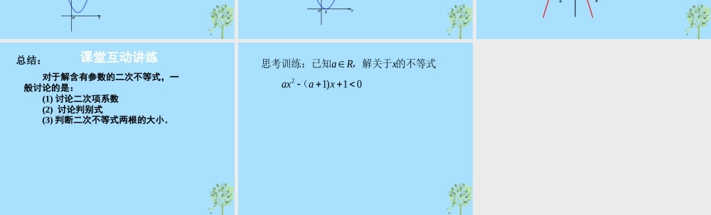 山西省忻州市高考数学 专题 含参数的一元二次不等式的解法复习课件