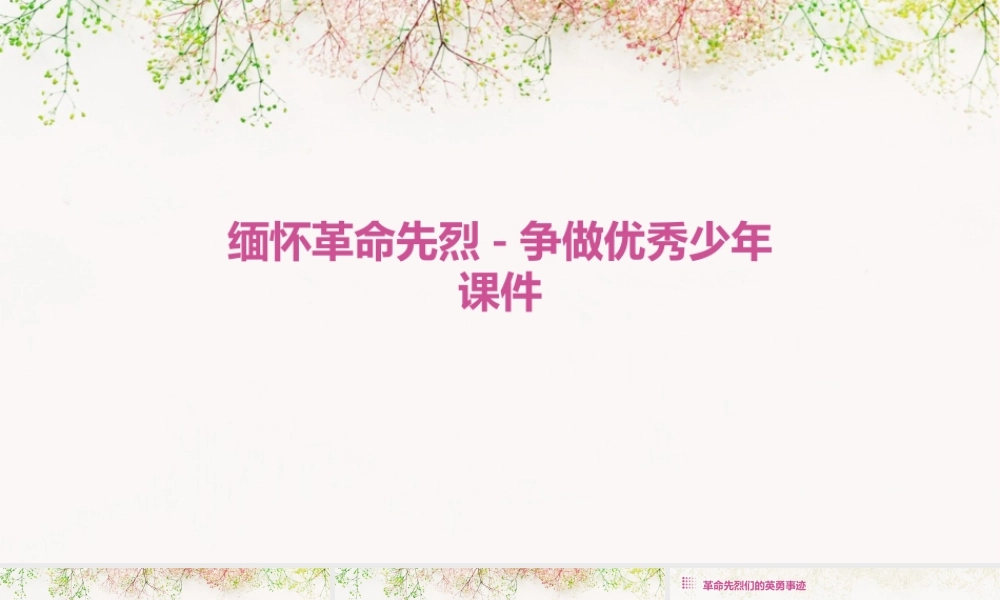 缅怀革命先烈-争做优秀少年课件