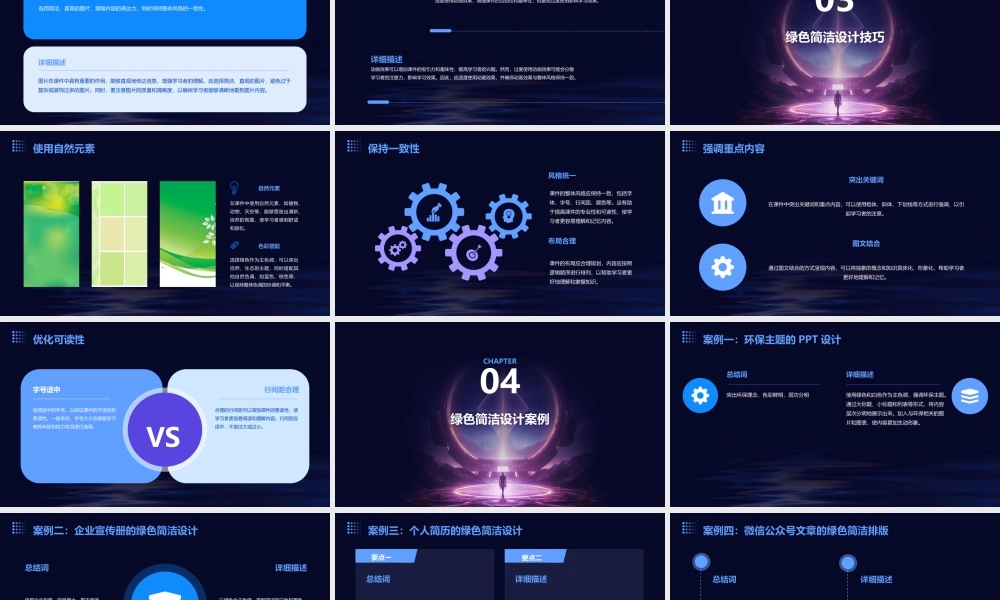 绿色简洁让回报内容一目了然课件