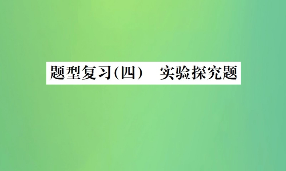 中考化学总复习 中考6大题型轻松搞定 题型复习(四)实验探究题之一 物质组成成分的探究课件