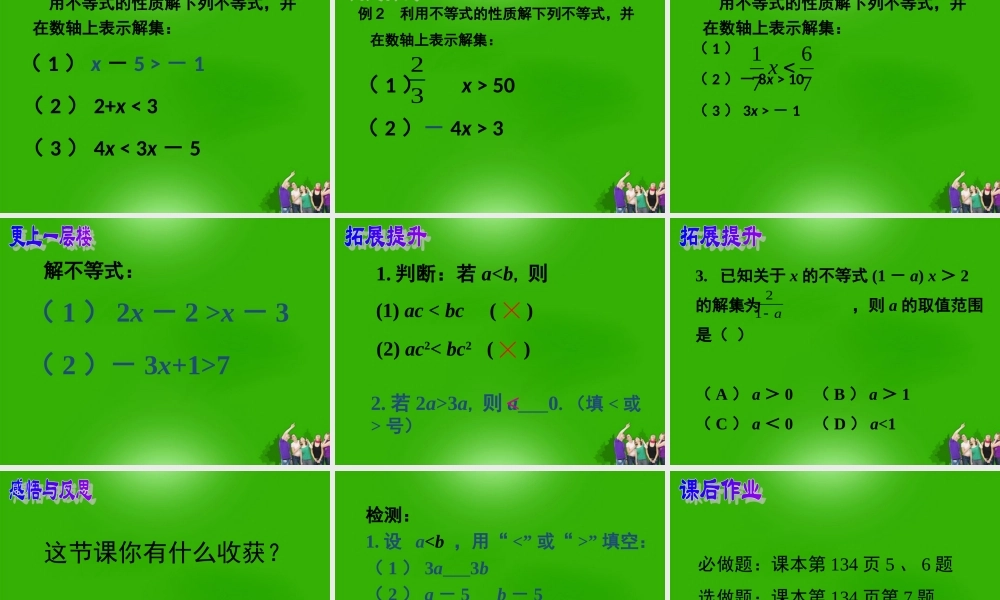 中学七年级数学 (不等式的性质)课件