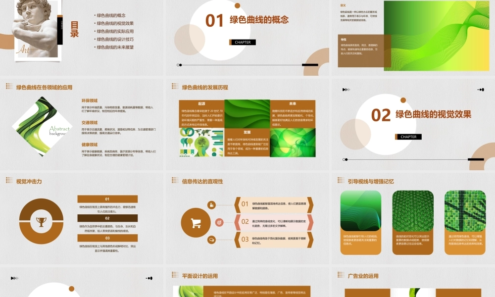 绿色曲线给人一目了然感觉课件