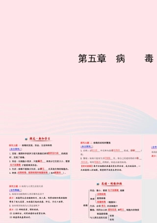 八年级生物上册 第五单元 第五章 病毒课件 (新版)新人教版 课件