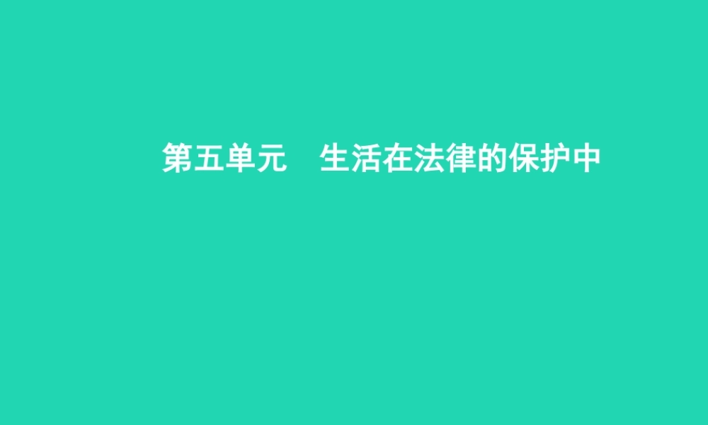 八年级政治上册 第五单元 生活在法律的保护中 第一节 生活中的法律保护 第1框 法律保护公民的权利课件 湘教版 课件