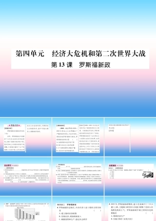 九年级历史下册 第4单元 经济大危机和第二次世界大战 第13课 罗斯福新政易错点拨课件 新人教版 课件