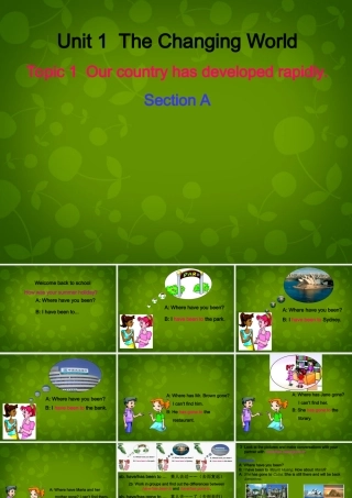 九年级英语上册 Unit 1 Topic 1 Our country has developed rapidly Section A课件 (新版)仁爱版 课件