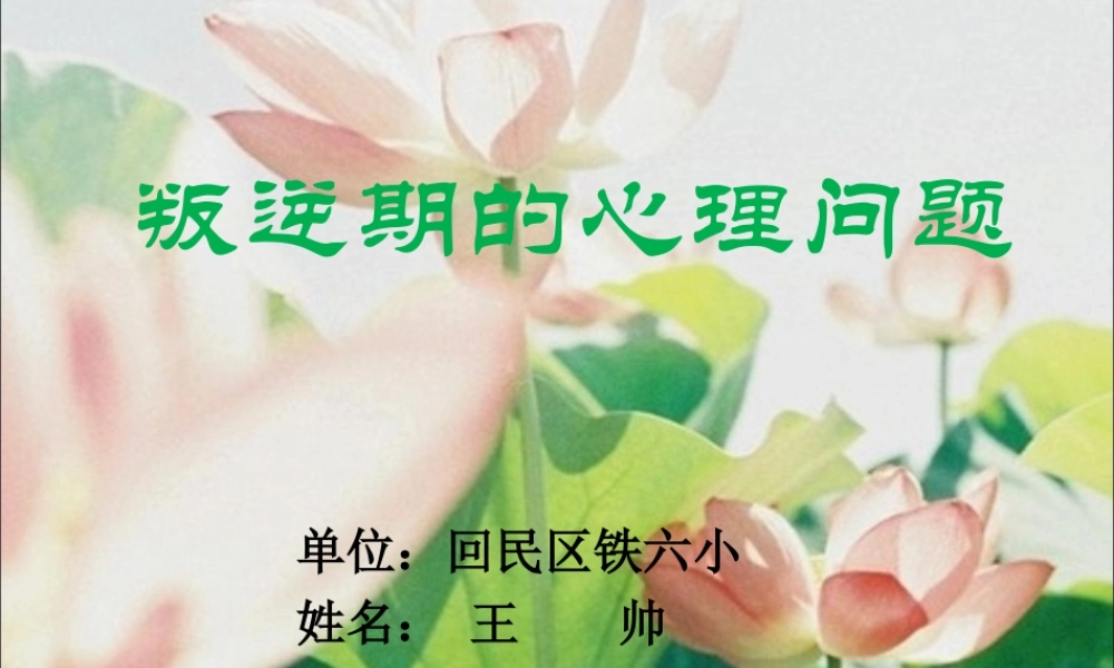 叛逆期的心理问题