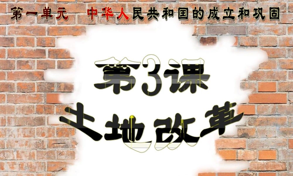 八年级历史下册 土地改革课件 人教新课标版 课件