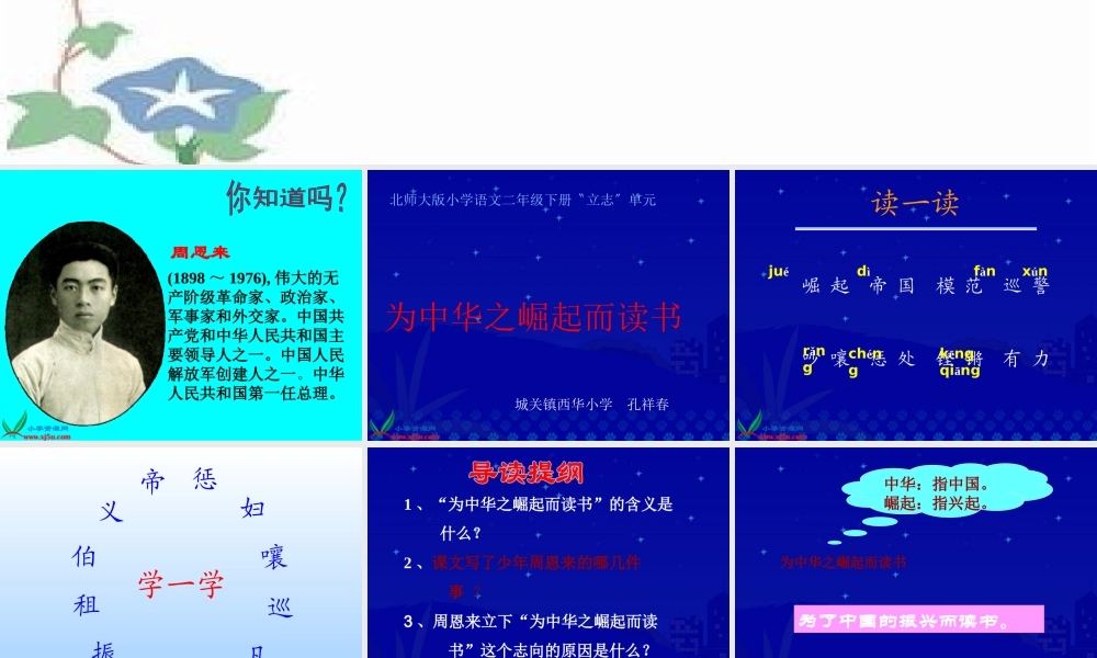 《为中华之崛起而读书》PPT课件