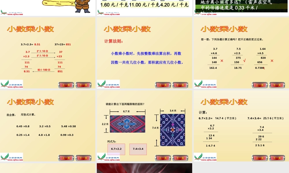 人教新课标数学五年级上册《小数乘小数5》PPT课件