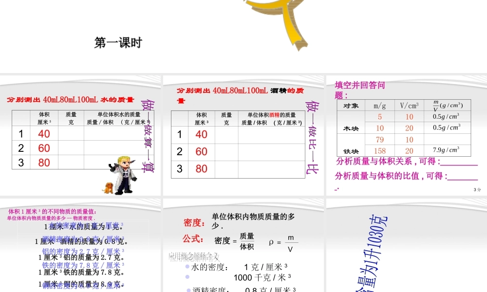 八年级科学上册1.3水的密度课件 浙教版 课件