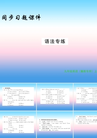 九年级英语上册 Unit 3 Safety语法专练习题课件 (新版)冀教版 课件