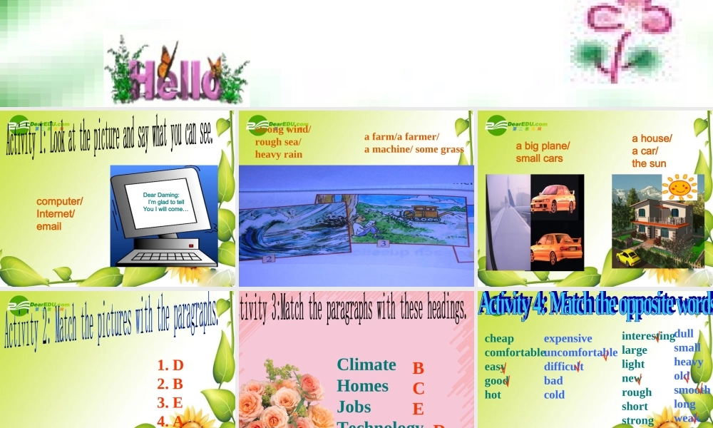 七年级英语下册：Module 4 Unit 2 Everyone will have a small car课件外研版 课件