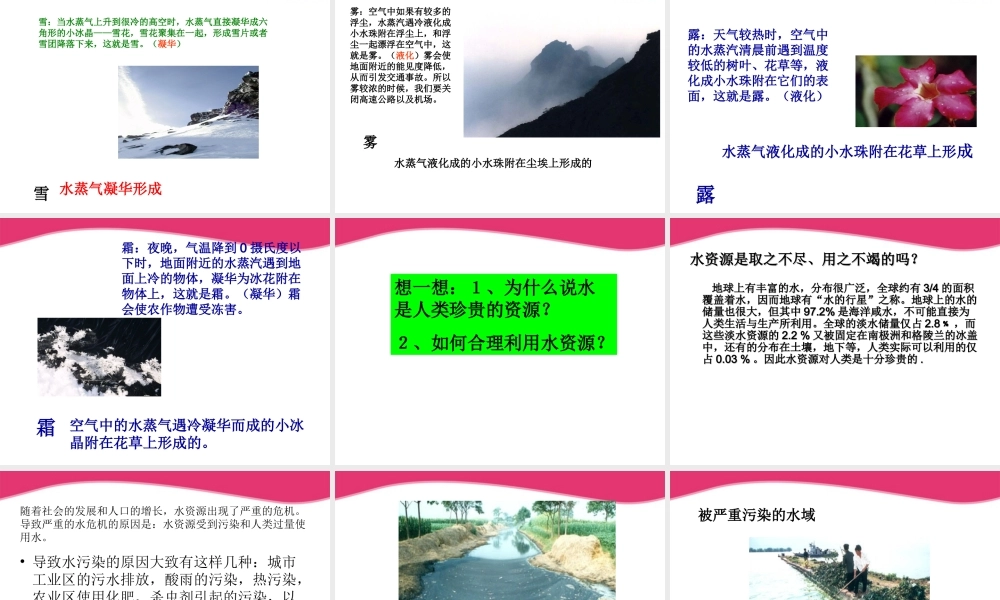 八年级物理上册 4.5水循环与水资源课件 粤教沪版 课件