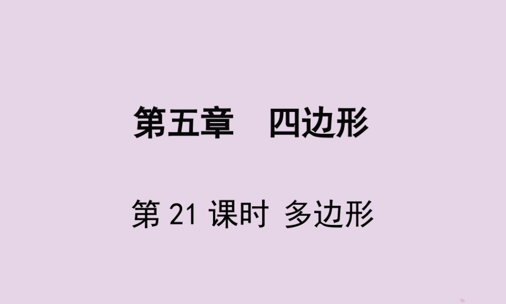 春中考数学复习 第5章 四边形 第21课时 多边形课件