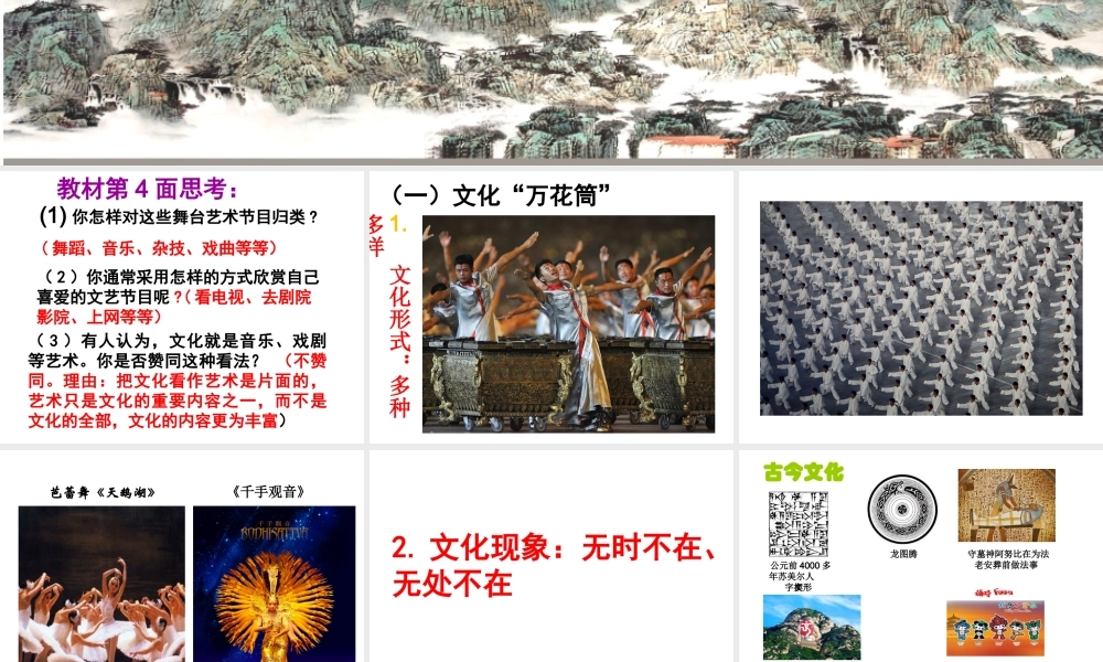 高中政治必修三课件：体味文化