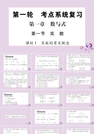 中考数学复习 第一轮 考点系统复习 第1章 数与式 第1节 实数习题课件