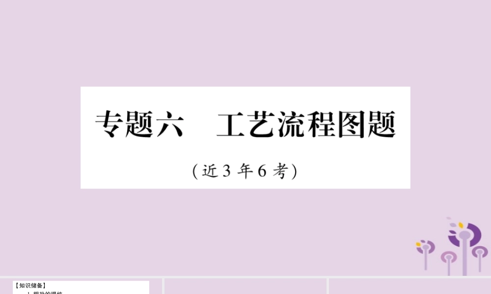 中考化学复习 第二部分 重难题型专题突破 专题六 工艺流程图题(精讲)课件