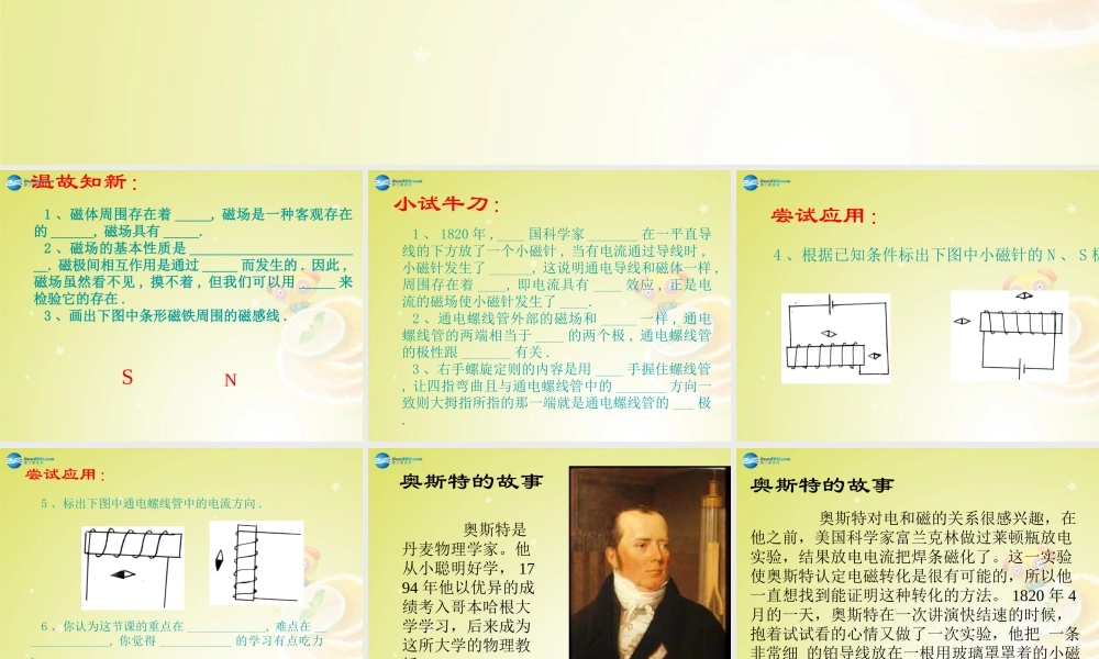 九年级物理全册 三、电流的磁场课件(2) 北师大版 课件