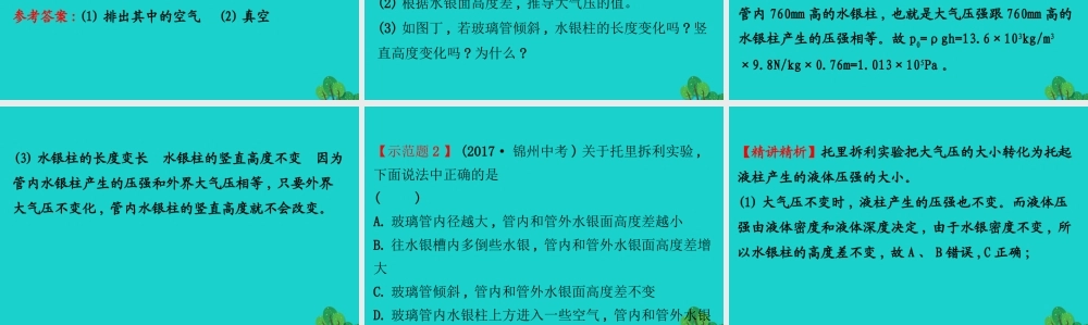 八年级物理下册 9.3大气压强习题课件 (新版)新人教版 课件