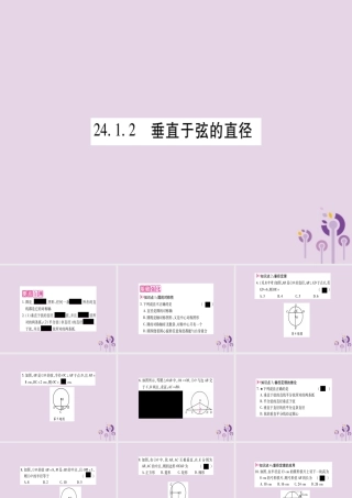 九年级数学上册 第二十四章 圆 241 圆的有关性质 2412 垂直于弦的直径作业课件 (新版)新人教版 课件