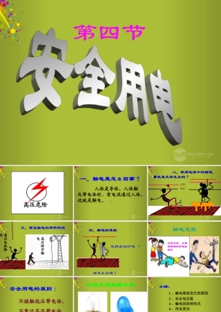 中学八年级物理下册 7.4 欧姆定律和安全用电课件 新人教版 课件