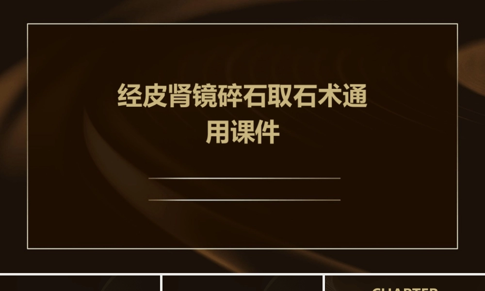 经皮肾镜碎石取石术通用课件