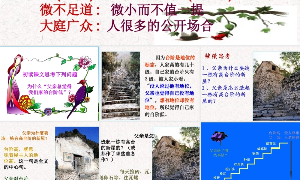 九年级语文下册 (台阶)优秀实用课件 苏教版 课件